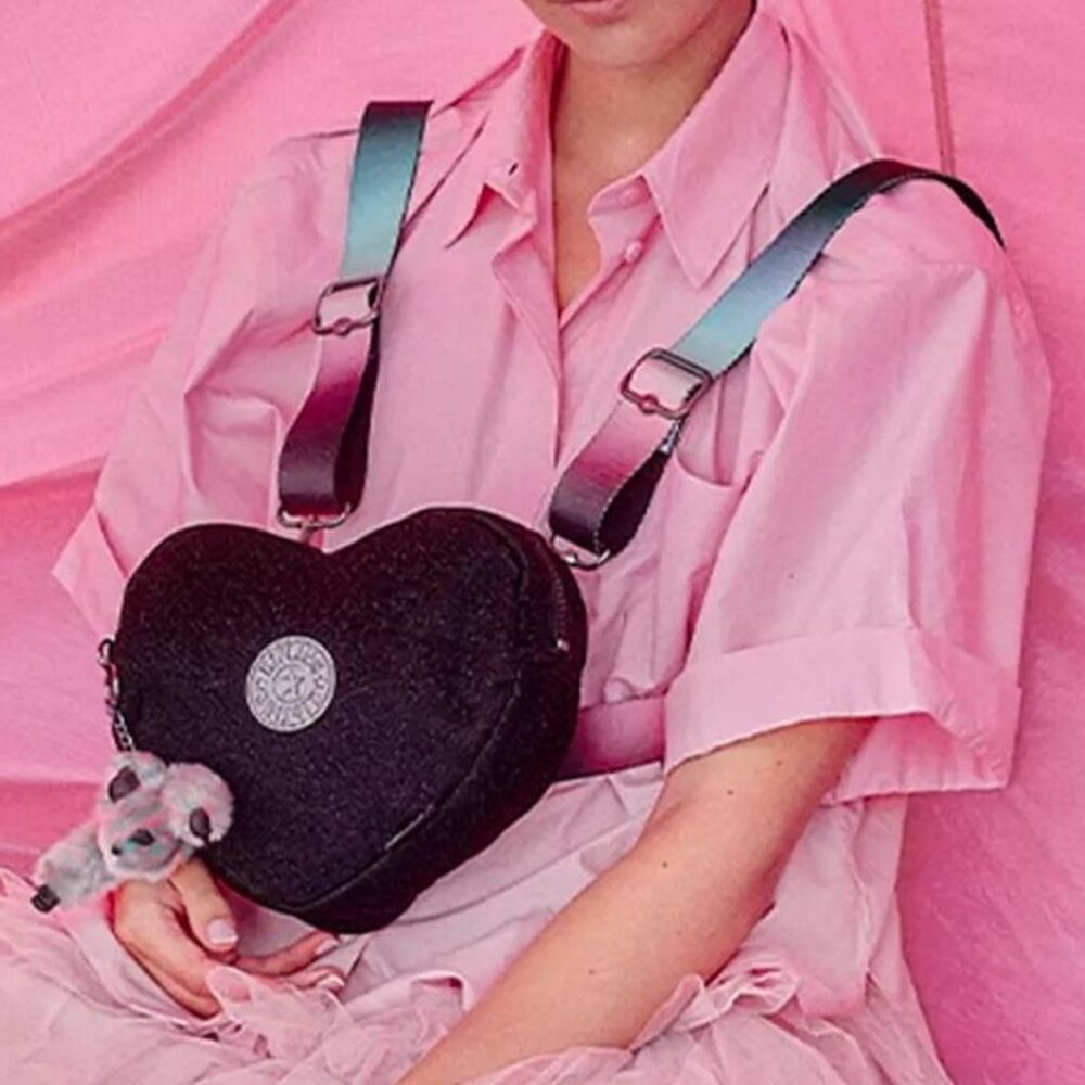 NWT - Kipling Wicked Heart Glitter Convertible Backpack Crossbody